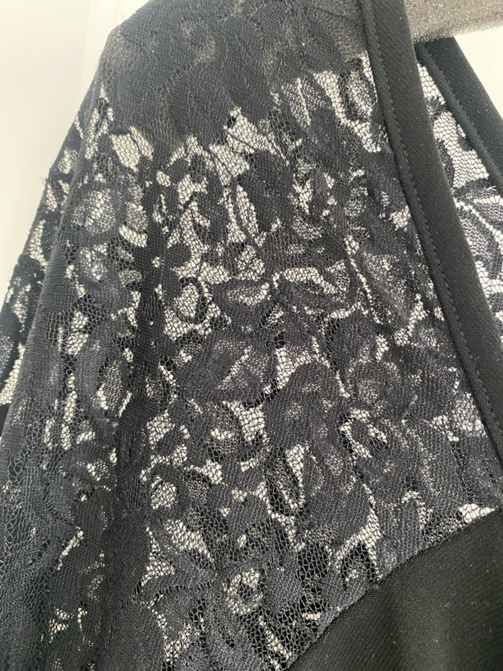 Aida ballroom practice west Black Lace Sleeve V-Neck Top - Picture 3 of 5